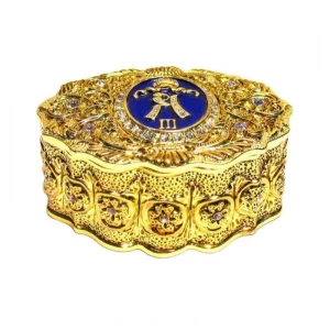 Шкатулка со стразами синяя