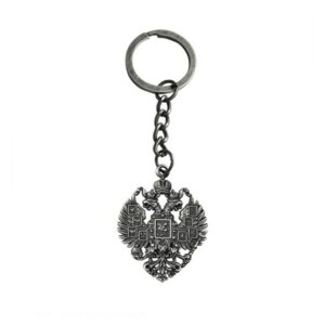 Брелок металл Орел двуглавый античное олово