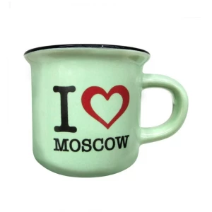 Кружка фарфор малая под эмаль I love Moscow