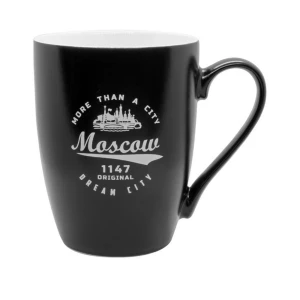 Кружка матовая Москва Эмблема черная