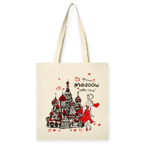 Сумка шоппер ткань средняя Москва From Moscow with love ХВБ