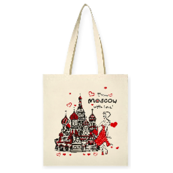 Сумка шоппер ткань средняя Москва From Moscow with love ХВБ