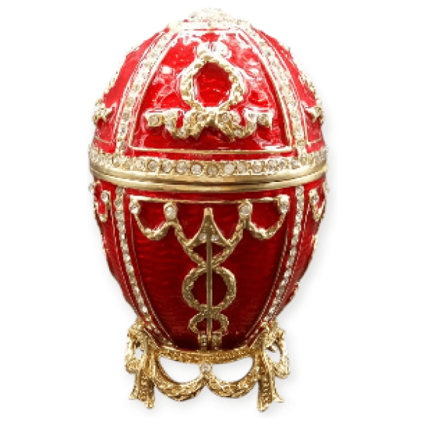 Яйцо пасхальное Со стрелой 8 см красное