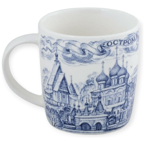 Кружка фарфор Кострома синий рисунок