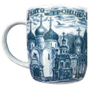 Кружка фарфор Сергиев Посад синий рисунок