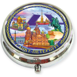 Таблетница фольга СПб Коллаж аква