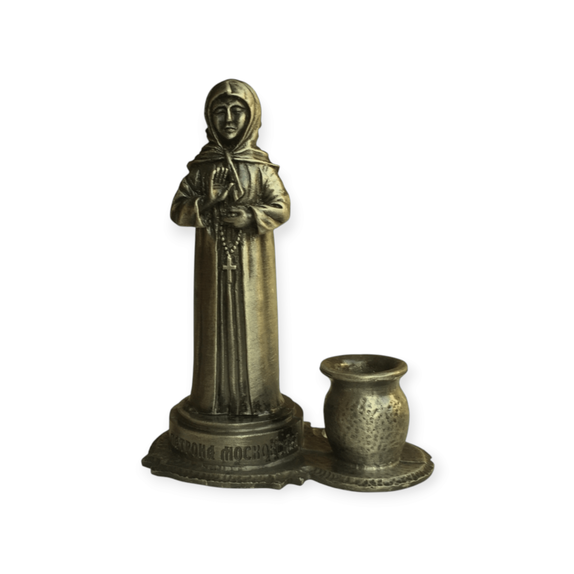 Подсвечник металл 80 мм Матрона Московская бронза