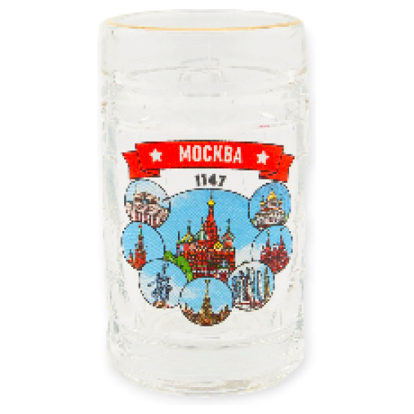 Кружка стекло пивная маленькая Москва
