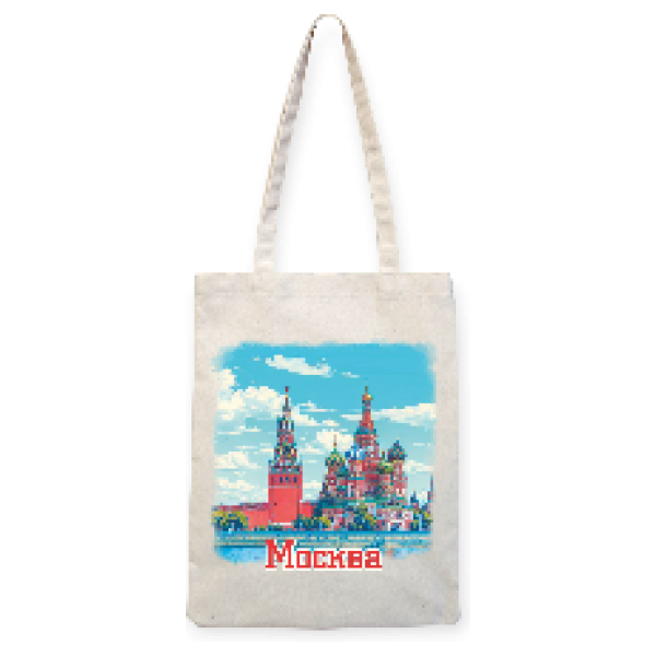 Сумка шоппер ткань средняя Москва Акварель