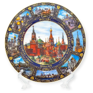 Тарелка фарфор Д20 К8 Москва Коллаж акварель