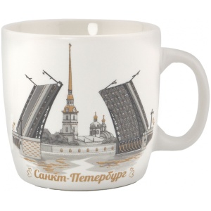 Кружка фарфор малая СПб Мосты Исаакий черно-белый рисунок