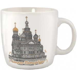 Кружка фарфор малая СПб Мосты Исаакий черно-белый рисунок
