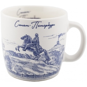Кружка фарфор малая Разводной мост синий рисунок