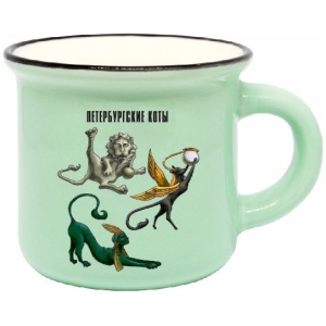 Кружка фарфор малая под эмаль Петербургские коты