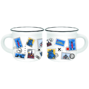 Кружка фарфор малая матовая СПб Марки белая