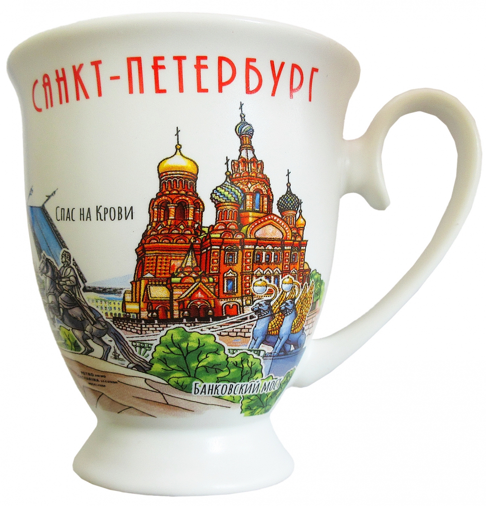 Кружка фарфор Пиктограмма Санкт-Петербург рисунок матовая