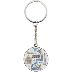 Брелок круглый печать СПб Тетрис