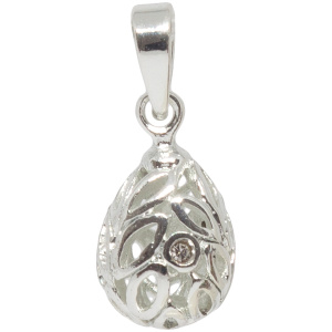 Кулон малый Ажурные листочки серебро