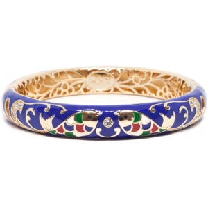 Браслет металл непрозрачная эмаль Рыбки синий