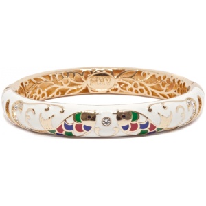 Браслет металл непрозрачная эмаль Рыбки белый