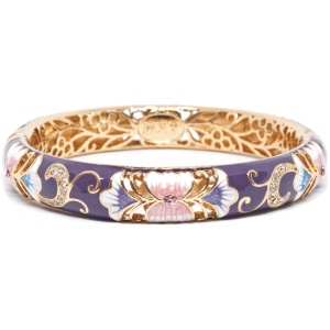 Браслет металл непрозрачная эмаль Крупные цветы фиолетовый