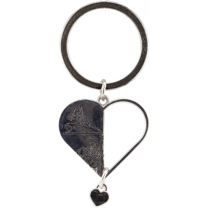 Брелок сердце с сердечком СПб Медный