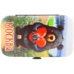 Набор маникюрный 11*6,2см Москва Медведь с сердцем