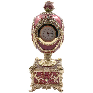 Яйцо С розой часы музыка красное