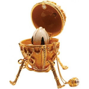 Яйцо С цветком с подвеской золотое