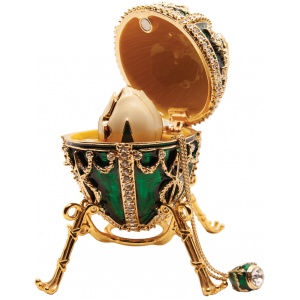 Яйцо С цветком с подвеской зеленое