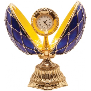 Яйцо Сетка часы со стразами синее