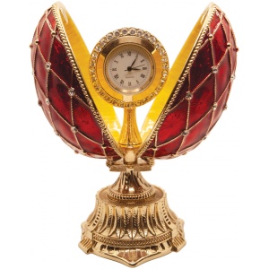 Яйцо Сетка часы со стразами красное