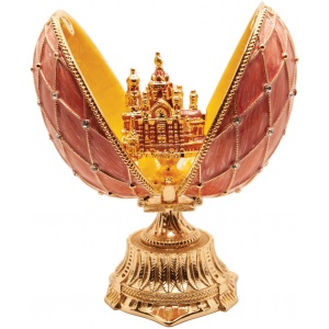 Яйцо Двойное сетка со Спасом среднее  розовое