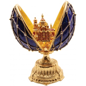 Яйцо Двойное сетка со Спасом среднее  синее