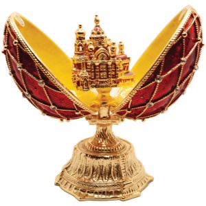 Яйцо Двойное сетка со Спасом среднее  красное