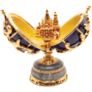 Яйцо Двойное со Спасом синее