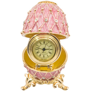 Яйцо Сетка 6см вставка часы розовое