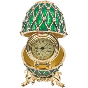 Яйцо Сетка 6см вставка часы зеленое