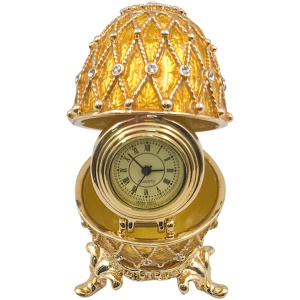 Яйцо Сетка 6см вставка часы золотое