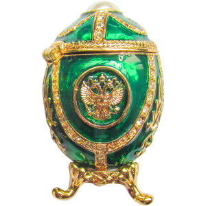 Яйцо С орлом и жемчужиной зеленое
