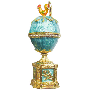 Яйцо Шантеклер вставка Петух 8см голубое