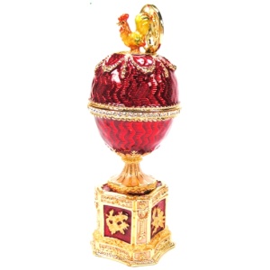 Яйцо Шантеклер вставка Петух 8см красное
