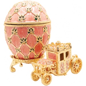 Яйцо С каретой новый размер розовое