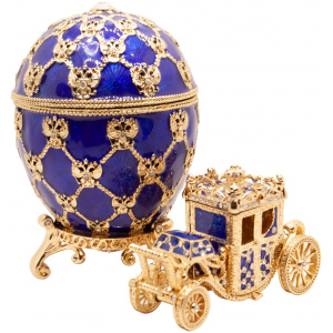 Яйцо С каретой новый размер синее