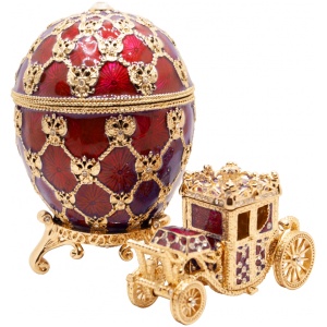 Яйцо С каретой новый размер красное