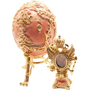 Яйцо Царевич музыкальное вставка фоторамка-орел 22см розовое